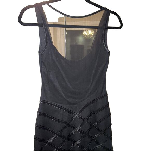 Tadashi Black Mermaid Dress Gown Sheer Front Drape Back Size Small - Picture 13 of 15